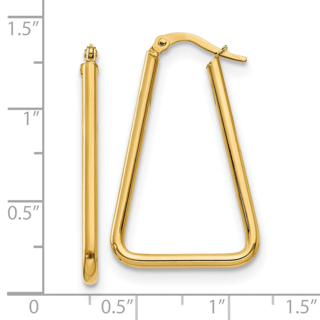 Lovely Rita's Earrings 14k Yellow Gold Geometric Shape Hoop Earrings
