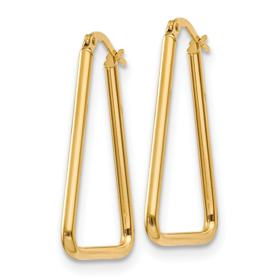 Lovely Rita's Earrings 14k Yellow Gold Geometric Shape Hoop Earrings