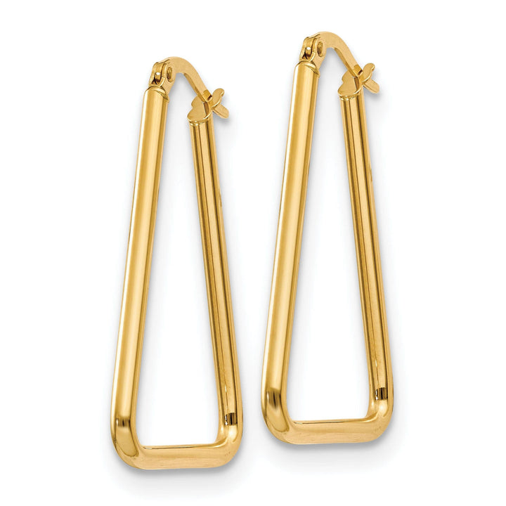 Lovely Rita's Earrings 14k Yellow Gold Geometric Shape Hoop Earrings