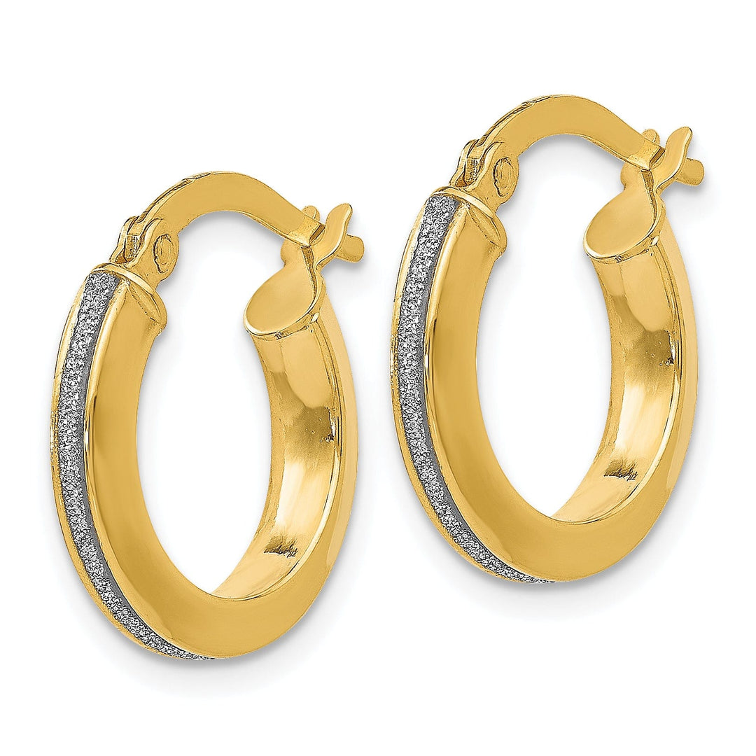 Lovely Rita's Earrings 14k Yellow Gold Glimmer Infused Hoop Earrings