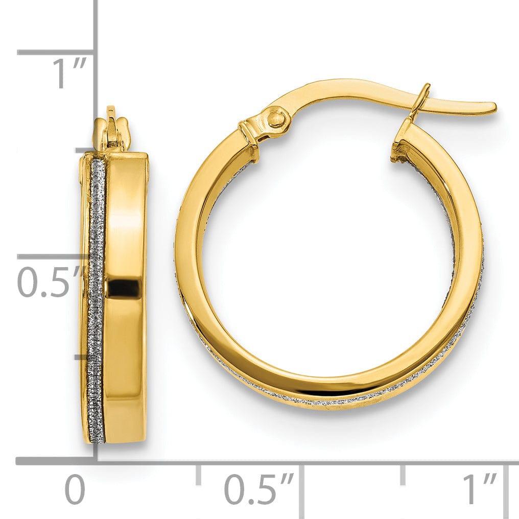Lovely Rita's Earrings 14k Yellow Gold Glimmer Infused Hoop Earrings