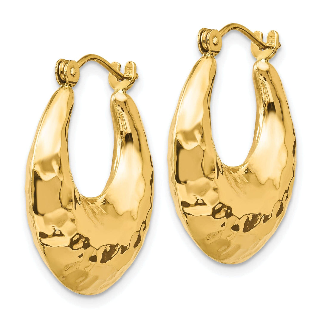 Lovely Rita's Earrings 14k Yellow Gold Hammered Fancy Hoop Earrings