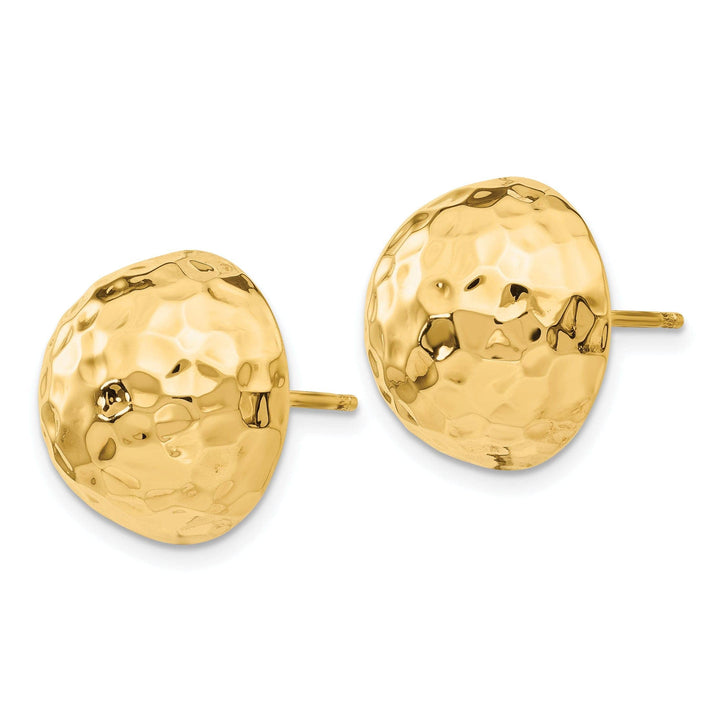 Lovely Rita's Earrings 14k Yellow Gold Hammered Half Ball Post Earrings