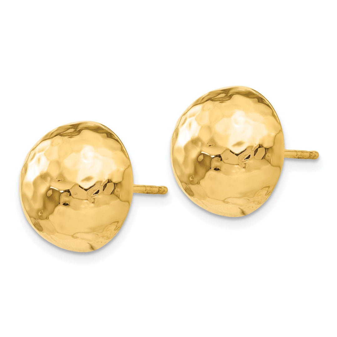 Lovely Rita's Earrings 14k Yellow Gold Hammered Half Ball Post Earrings