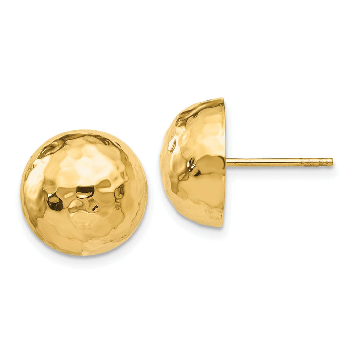 Lovely Rita's Earrings 14k Yellow Gold Hammered Half Ball Post Earrings
