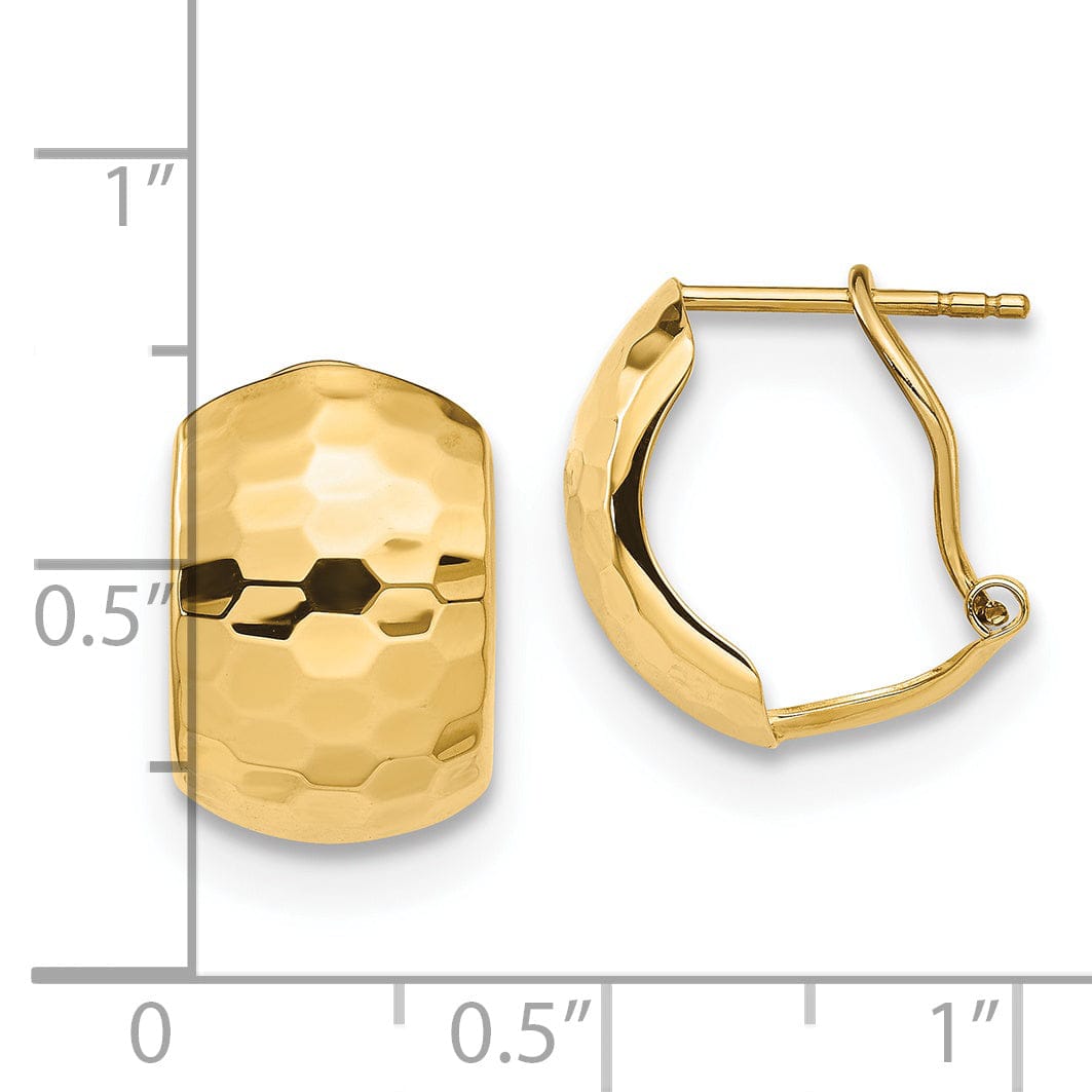 Lovely Rita's Earrings 14k Yellow Gold Hammered Omega Back Earrings