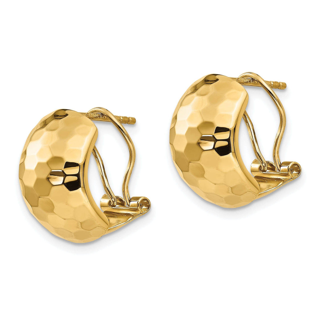 Lovely Rita's Earrings 14k Yellow Gold Hammered Omega Back Earrings
