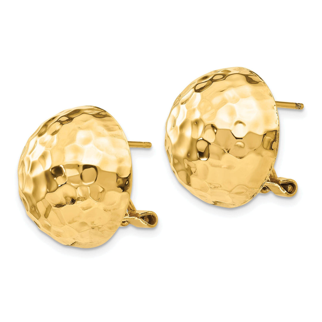 Lovely Rita's Earrings 14k Yellow Gold Hammered Omega Back Post Earrings