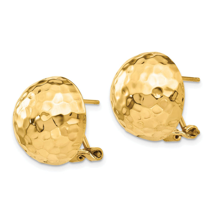 Lovely Rita's Earrings 14k Yellow Gold Hammered Omega Back Post Earrings