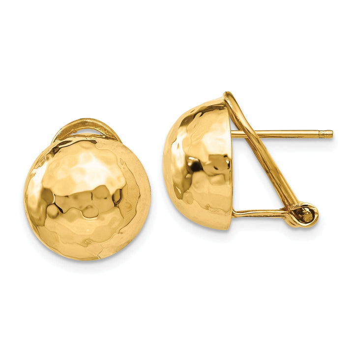 Lovely Rita's Earrings 14k Yellow Gold Hammered Omega Back Post Earrings