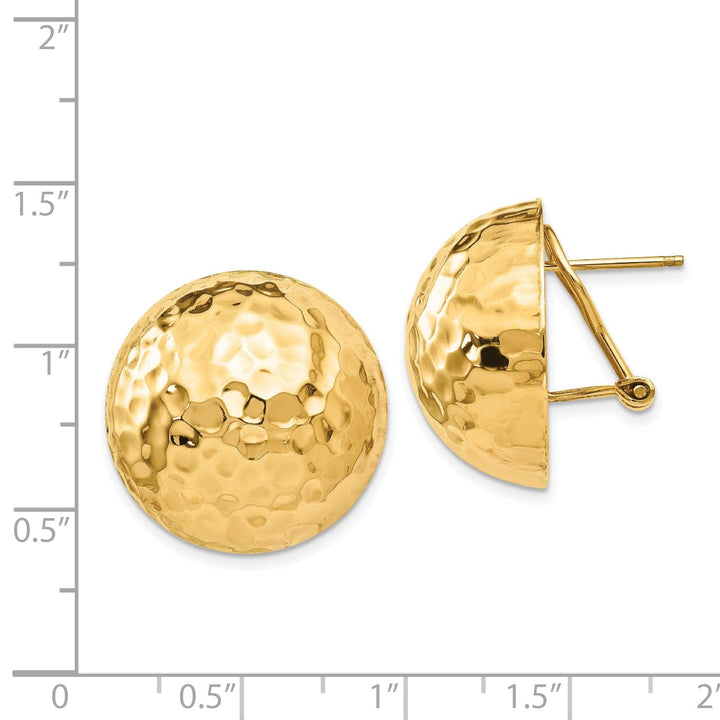 Lovely Rita's Earrings 14k Yellow Gold Hammered Omega Back Post Earrings