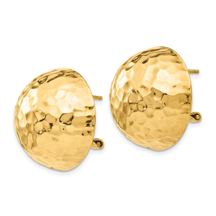 Lovely Rita's Earrings 14k Yellow Gold Hammered Omega Back Post Earrings