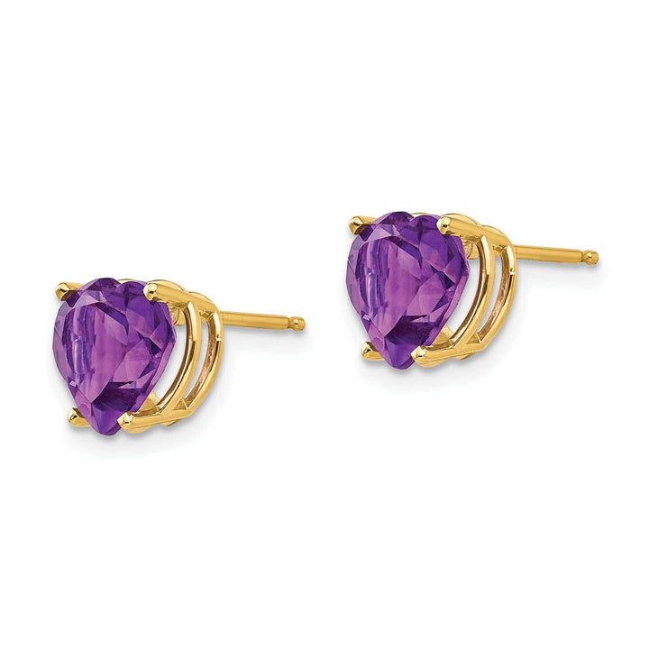 Lovely Rita's Earrings 14k Yellow Gold Heart Amethyst Earring