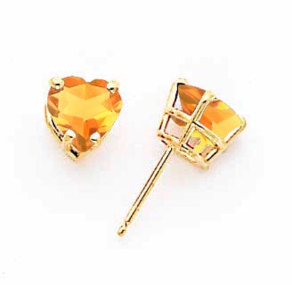 Lovely Rita's Earrings 14k Yellow Gold Heart Citrine Earring