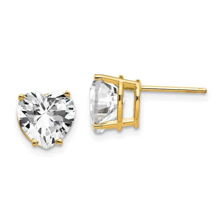 Lovely Rita's Earrings 14k Yellow Gold Heart Cubic Zirconia Earring