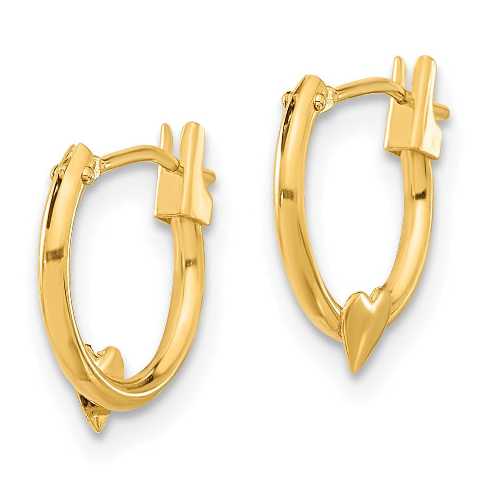 Lovely Rita's Earrings 14k Yellow Gold Heart Hoop Earrings