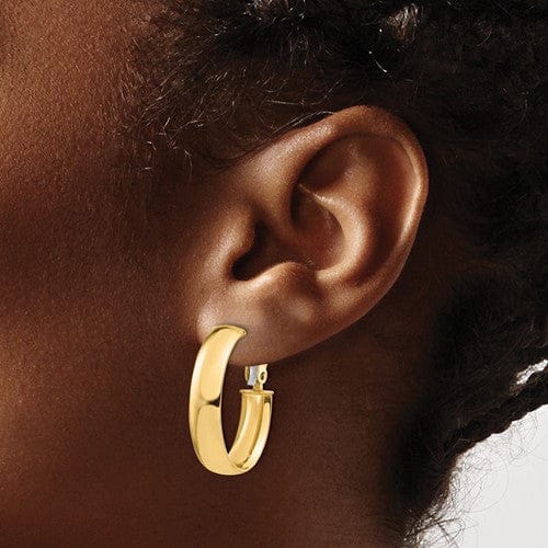 Lovely Rita's Earrings 14k Yellow Gold High Polished Omega Hoop Earring
