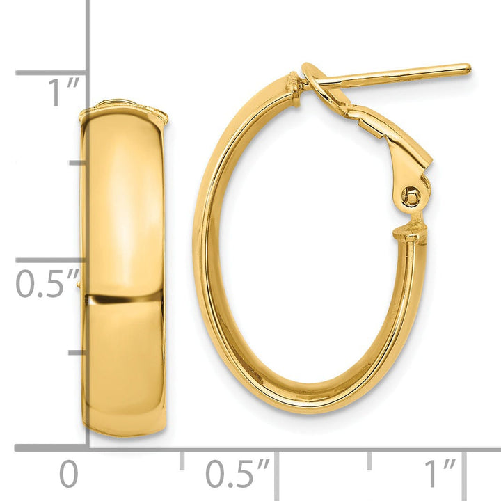 Lovely Rita's Earrings 14k Yellow Gold High Polished Omega Hoop Earring