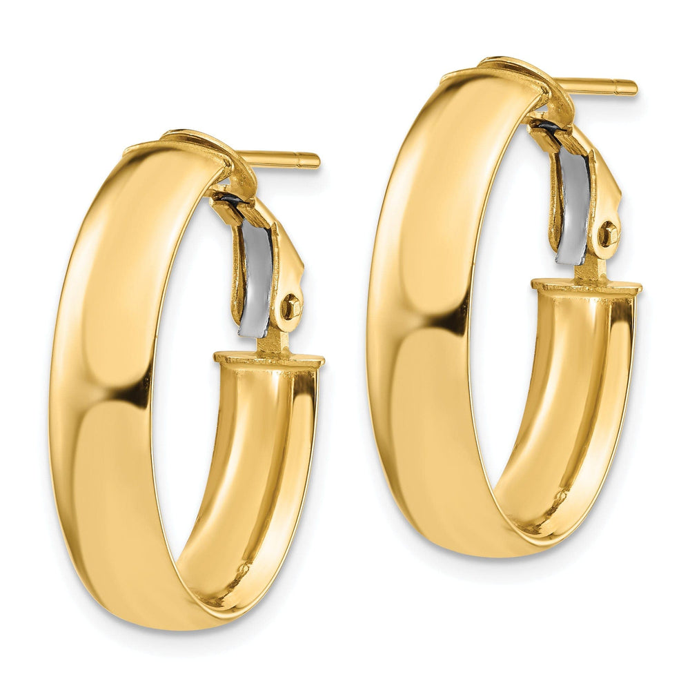 Lovely Rita's Earrings 14k Yellow Gold High Polished Omega Hoop Earring