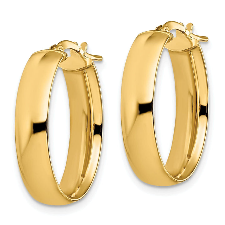 Lovely Rita's Earrings 14k Yellow Gold High Polished Oval Hoop Earring