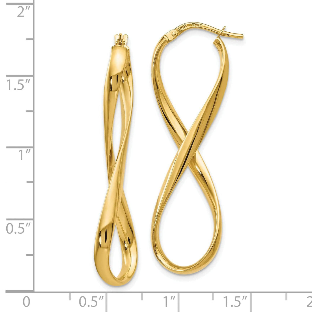 Lovely Rita's Earrings 14k Yellow Gold Infinity Hoop Earrings