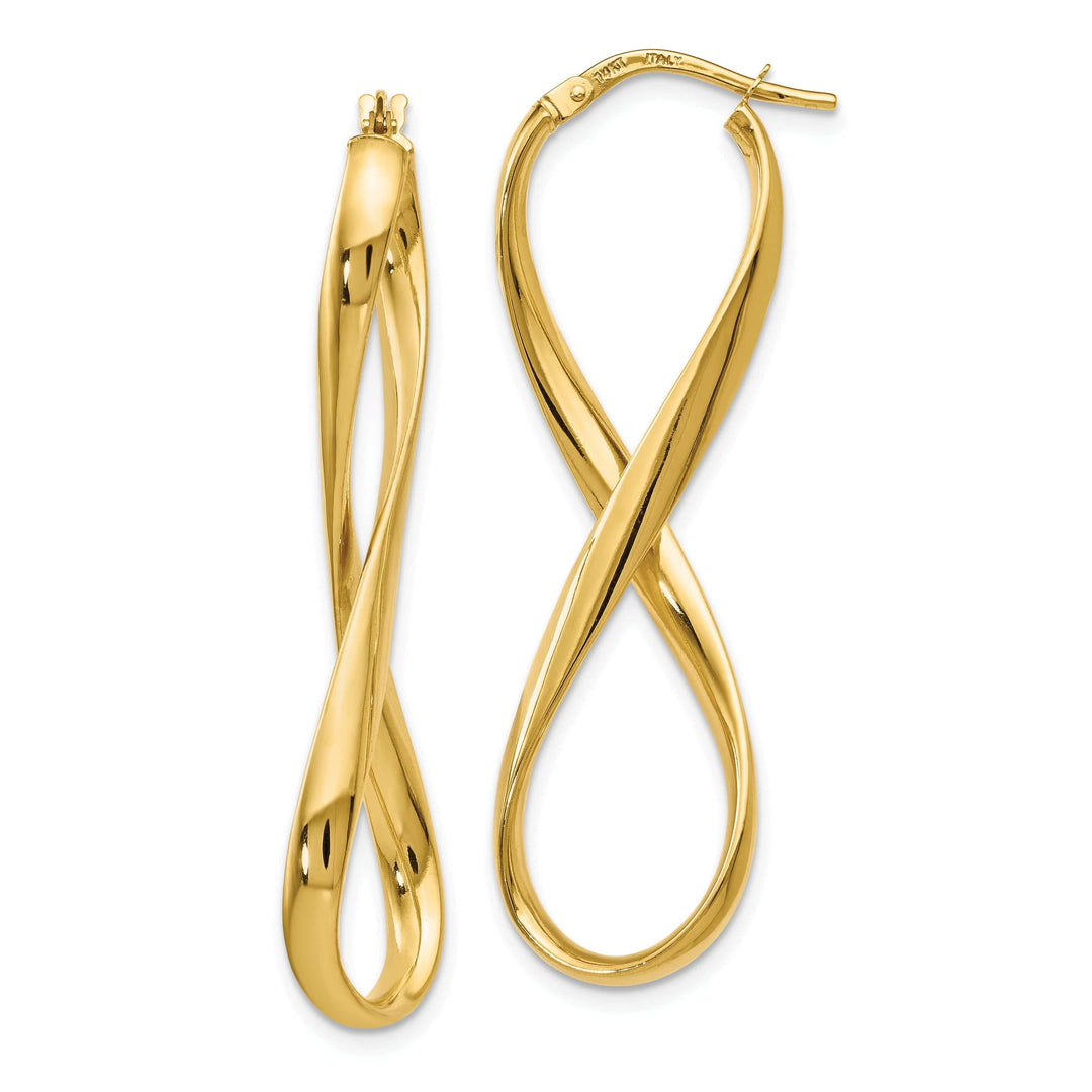Lovely Rita's Earrings 14k Yellow Gold Infinity Hoop Earrings