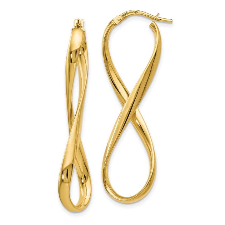 Lovely Rita's Earrings 14k Yellow Gold Infinity Hoop Earrings