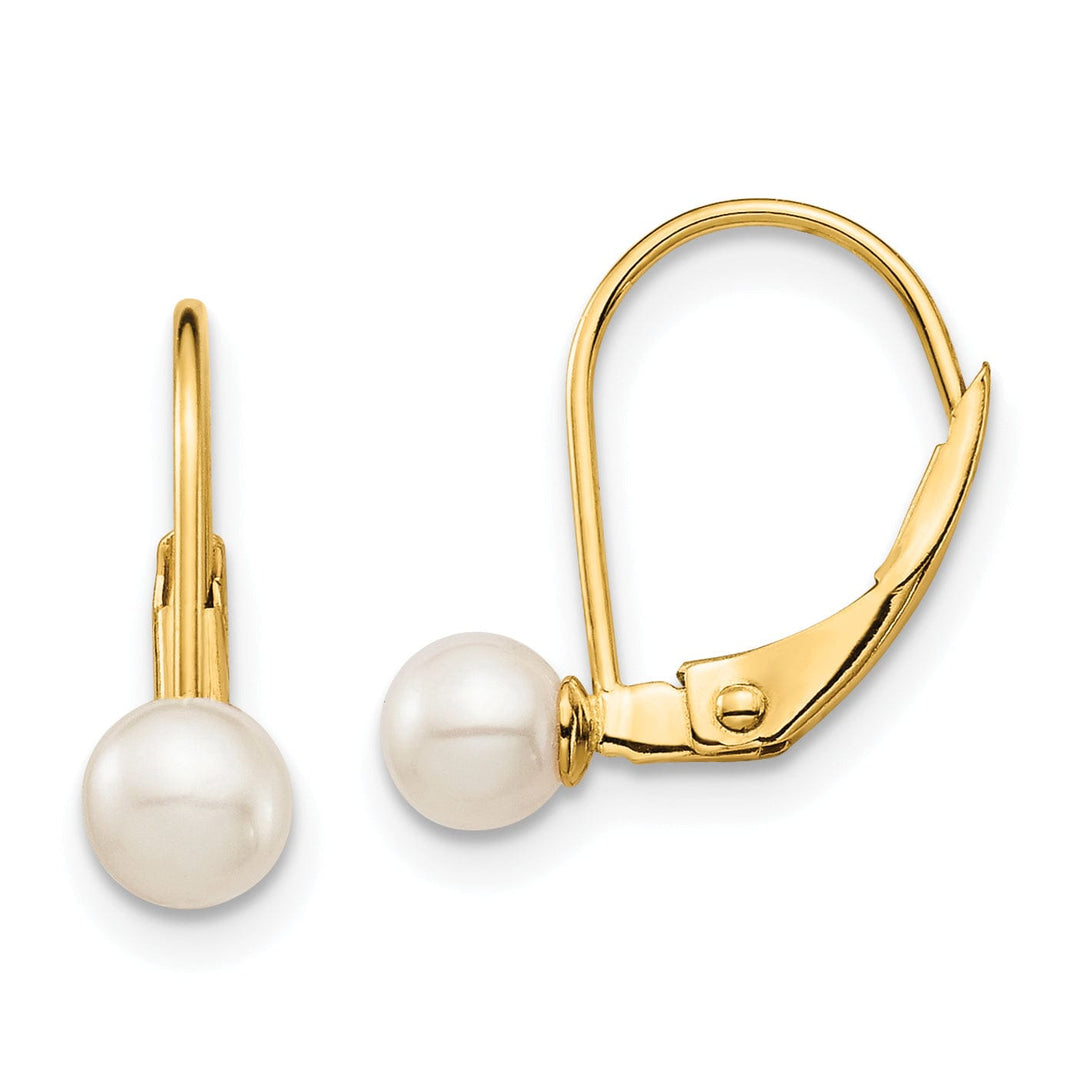 Lovely Rita's Earrings 14k Yellow Gold Leverback Cultured Pearl Earring