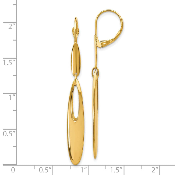 Lovely Rita's Earrings 14k Yellow Gold Leverback Dangle Earrings