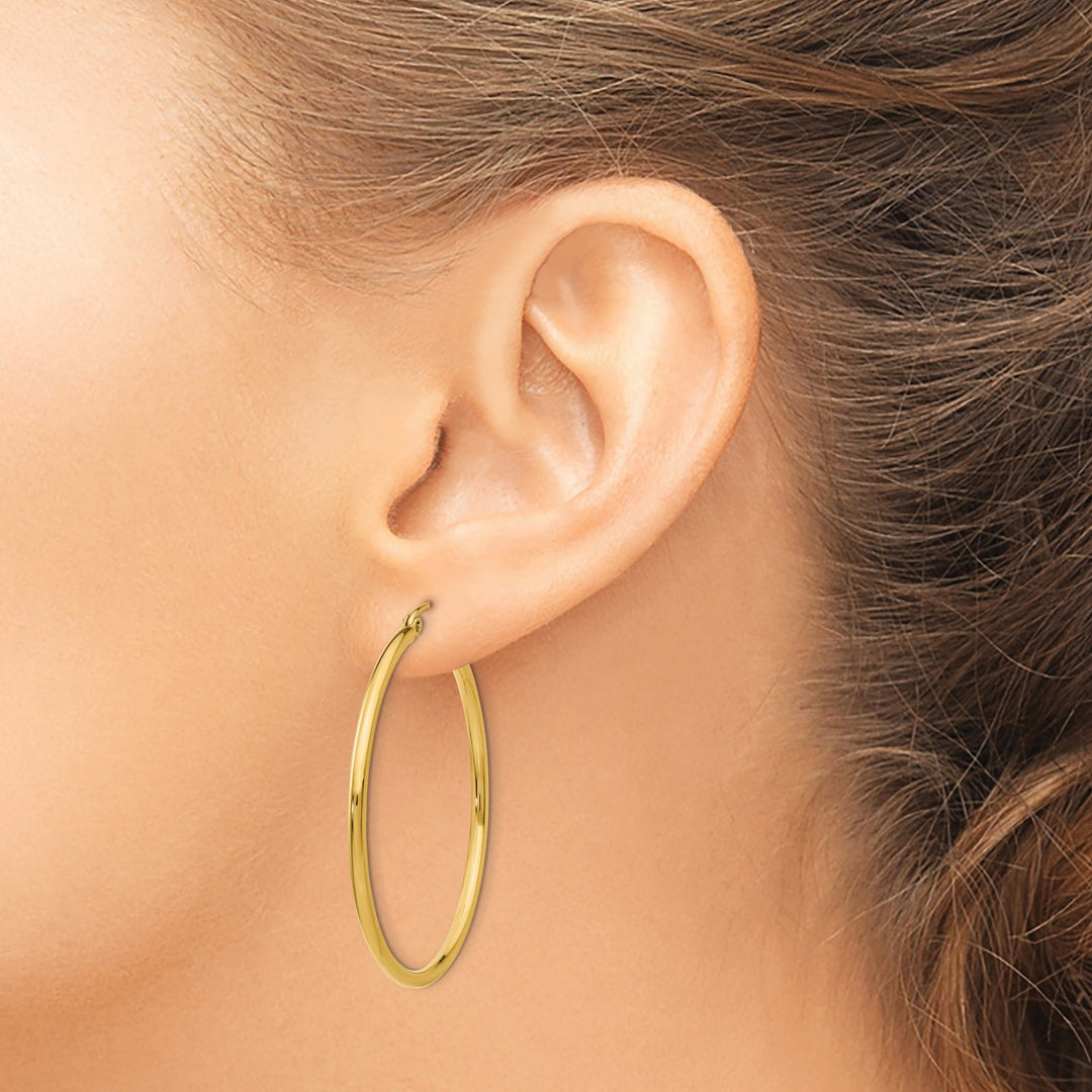 Lovely Rita's Earrings 14k Yellow Gold Lightweight Tube Hoop Earrings