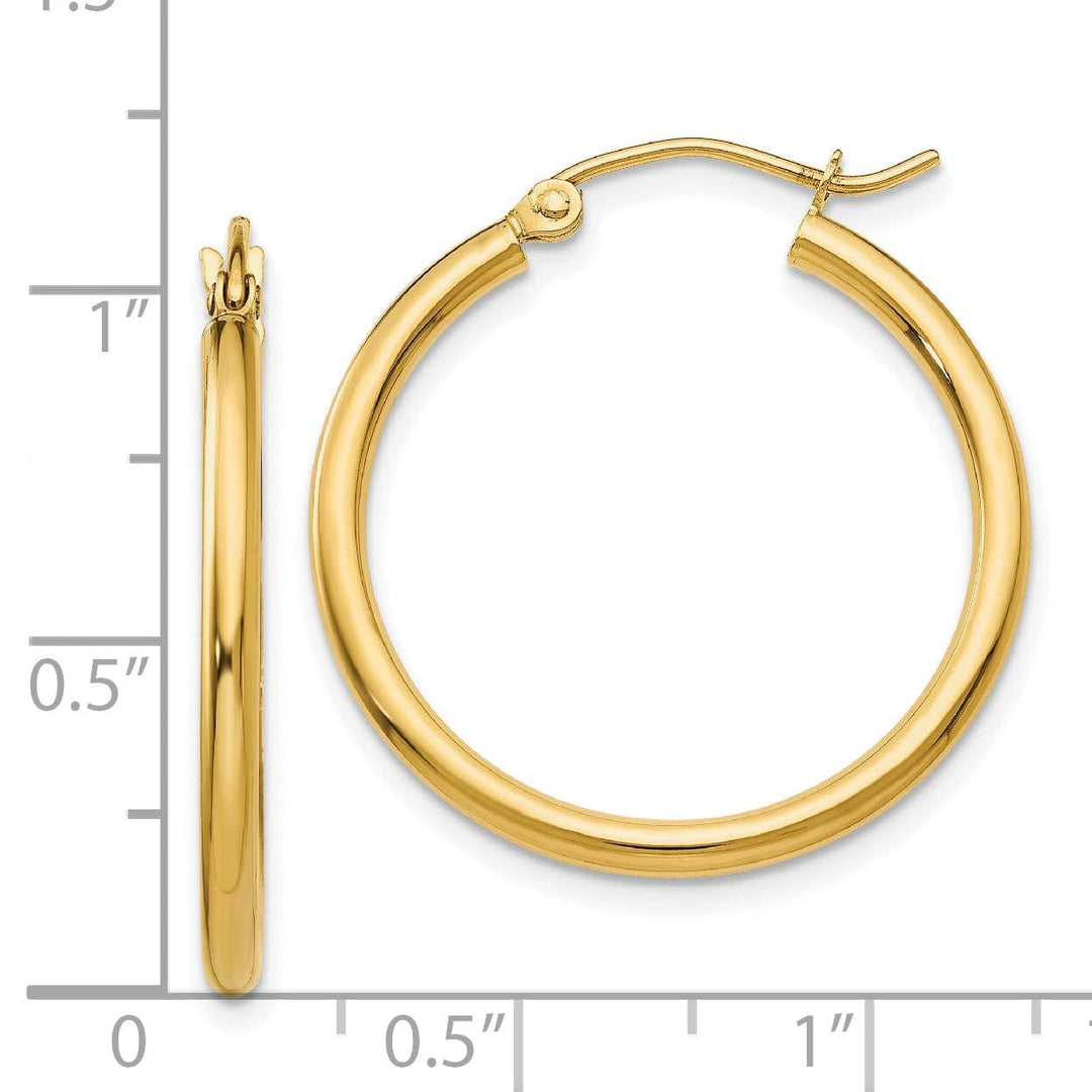 Lovely Rita's Earrings 14k Yellow Gold Lightweight Tube Hoop Earrings