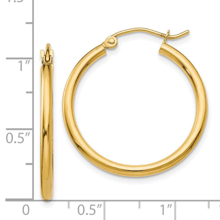 Lovely Rita's Earrings 14k Yellow Gold Lightweight Tube Hoop Earrings