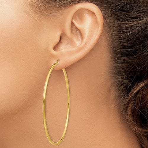 Lovely Rita's Earrings 14k Yellow Gold Lightweight Tube Hoop Earrings 2M