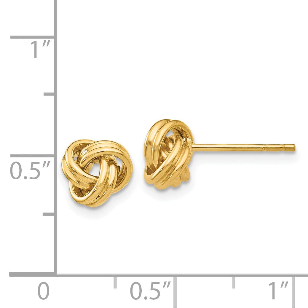 Lovely Rita's Earrings 14k Yellow Gold Love Knot Post Earrings