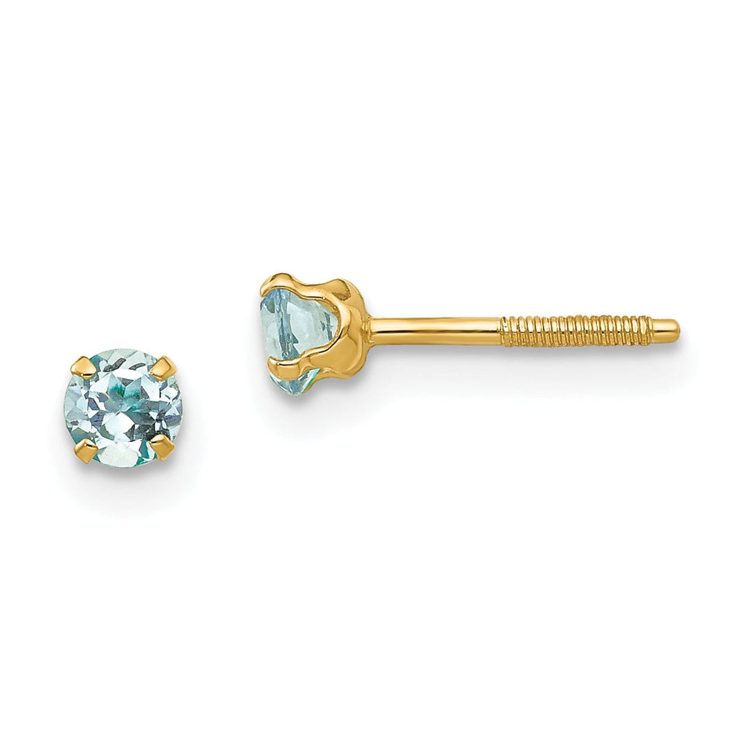 Lovely Rita's Earrings 14k Yellow Gold Madi K Aquamarine Earrings
