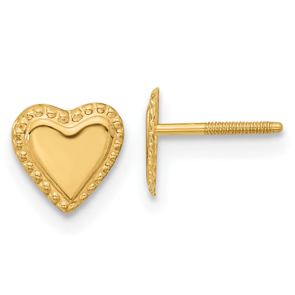 Lovely Rita's Earrings 14k Yellow Gold Madi K Heart Post Earrings