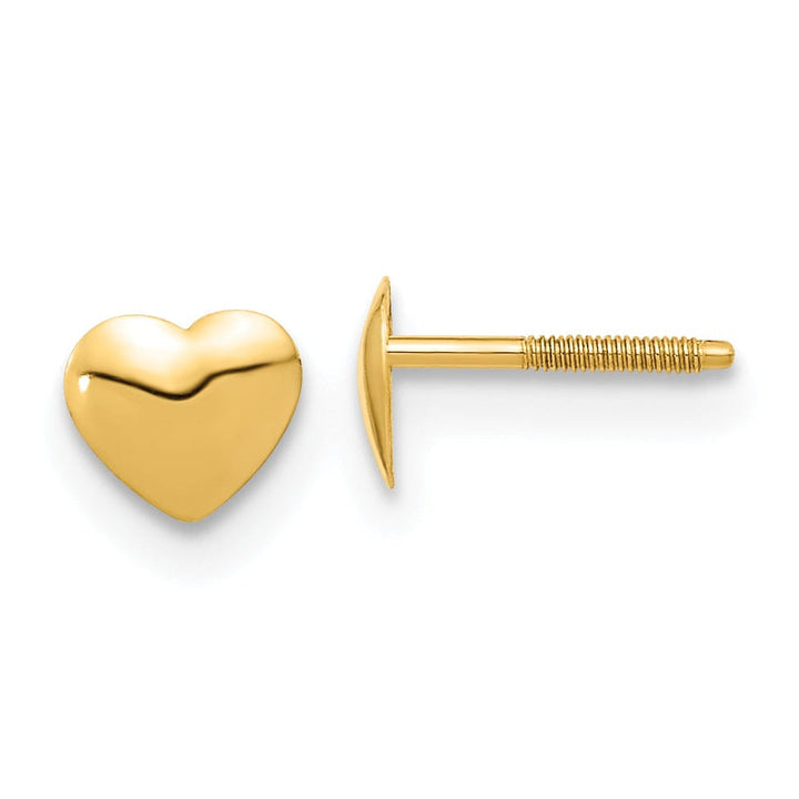 Lovely Rita's Earrings 14k Yellow Gold Madi K Heart Screwback Earrings