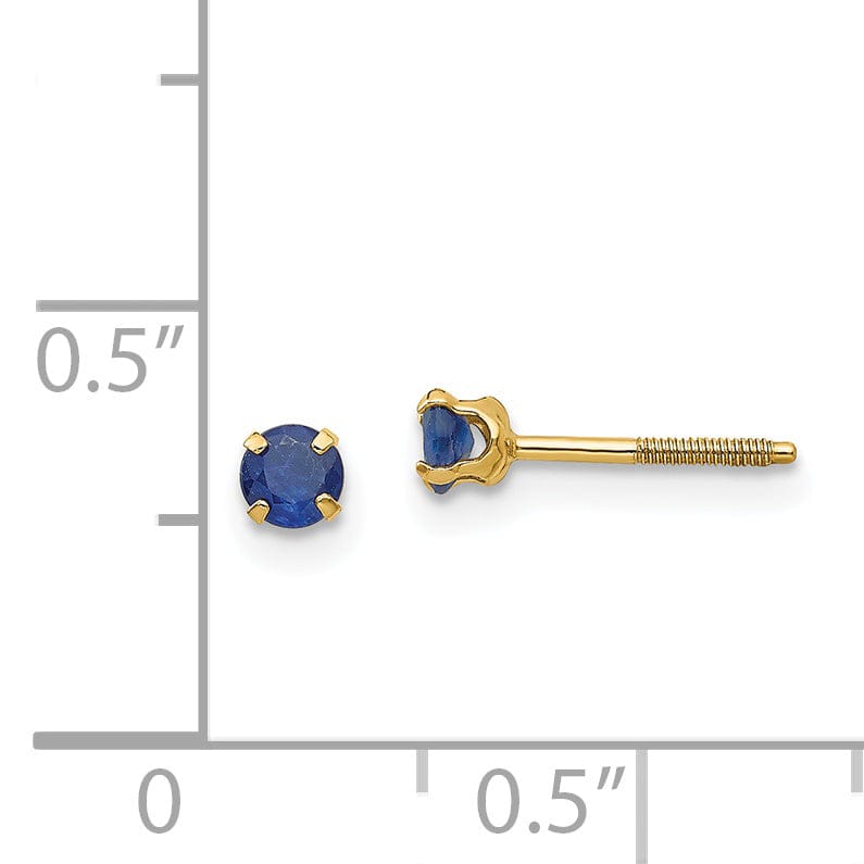 Lovely Rita's Earrings 14k Yellow Gold Madi K Sapphire Birthstone Earring