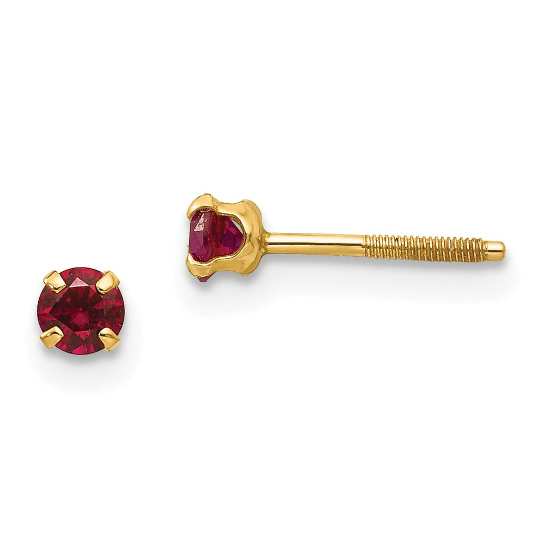Lovely Rita's Earrings 14k Yellow Gold Madi K Synthetic Garnet Earrings