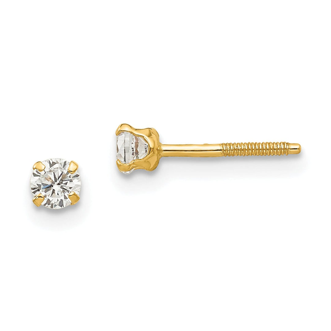 Lovely Rita's Earrings 14k Yellow Gold Madi K white zircon Earrings