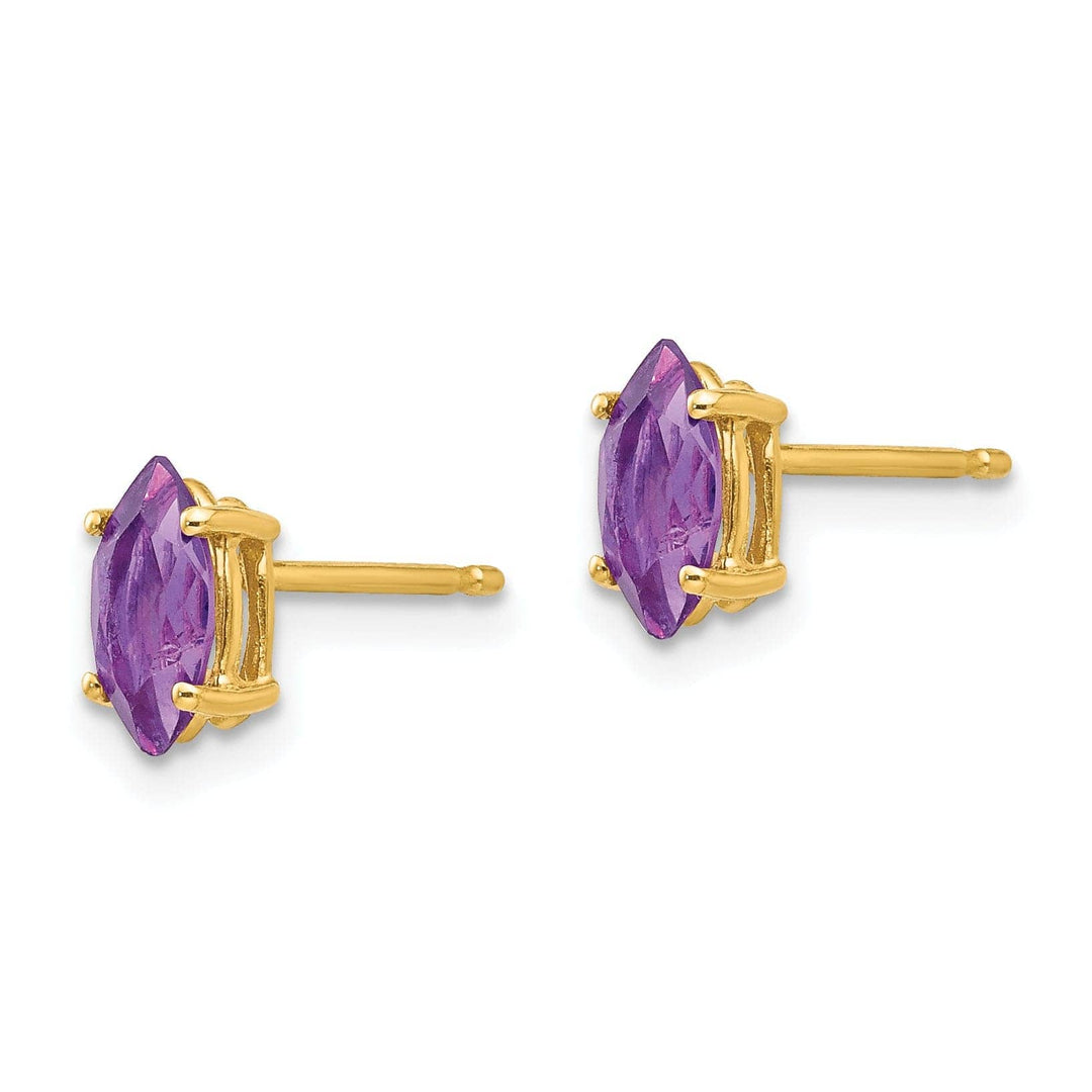 Lovely Rita's Earrings 14k Yellow Gold Marquise Amethyst Earring