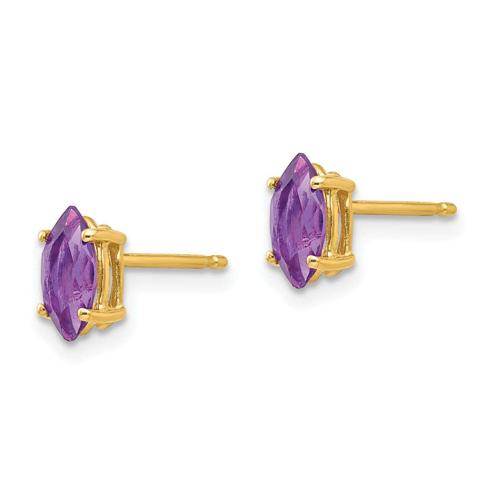 Lovely Rita's Earrings 14k Yellow Gold Marquise Amethyst Earring