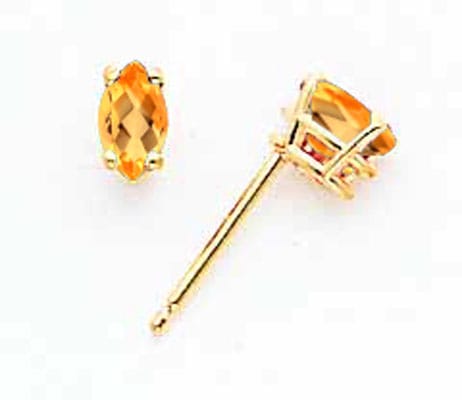 Lovely Rita's Earrings 14k Yellow Gold Marquise Citrine Earring