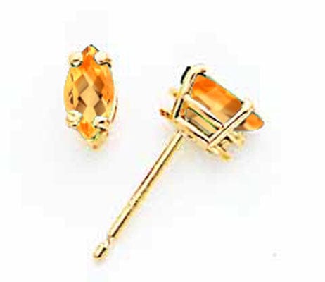 Lovely Rita's Earrings 14k Yellow Gold Marquise Citrine Earring