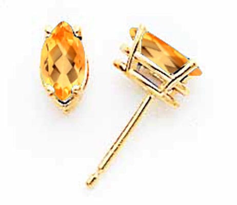 Lovely Rita's Earrings 14k Yellow Gold Marquise Citrine Earring