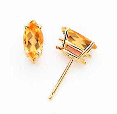 Lovely Rita's Earrings 14k Yellow Gold Marquise Citrine Earring