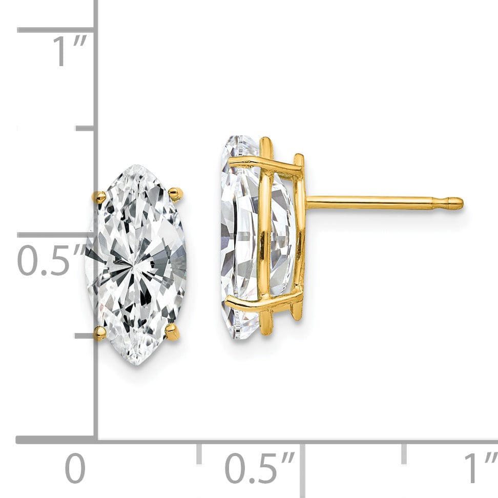 Lovely Rita's Earrings 14k Yellow Gold Marquise Cubic Zirconia Earring