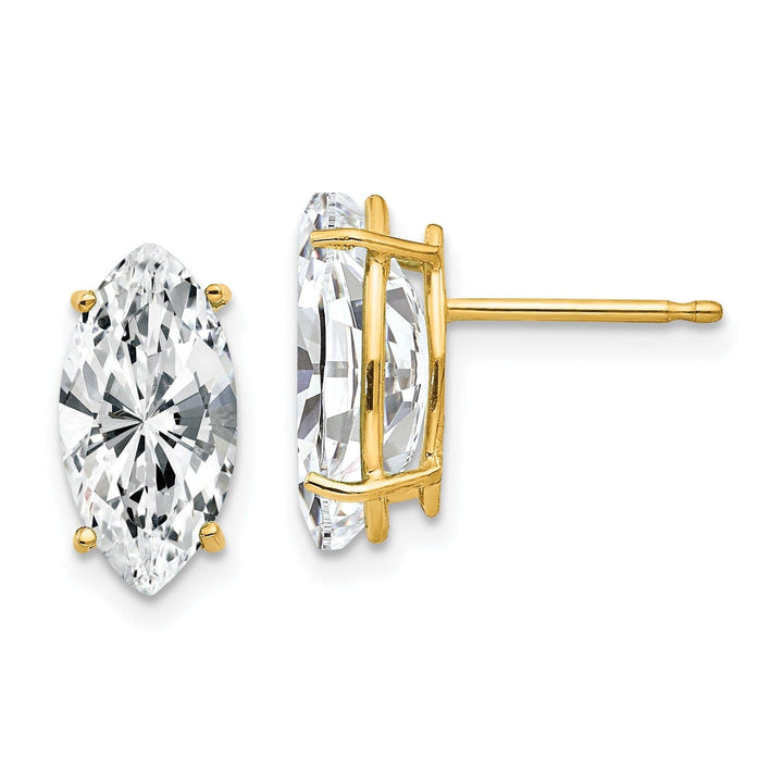 Lovely Rita's Earrings 14k Yellow Gold Marquise Cubic Zirconia Earring