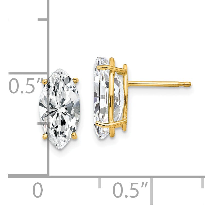 Lovely Rita's Earrings 14k Yellow Gold Marquise Cubic Zirconia Earring