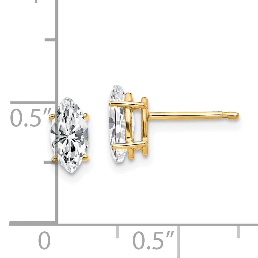 Lovely Rita's Earrings 14k Yellow Gold Marquise Cubic Zirconia Earring